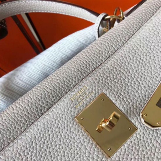 Hermes Kelly 32cm Retourne Borsa Grigio Perla Clemence Replica Replica Perfette Hermes Kelly 32cm Retourne Borsa Grigio Perla Clemence imitazioni