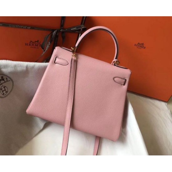 Hermes Kelly 32cm Retourne Borsa Rosa Clemence Replica Replica Perfette Hermes Kelly 32cm Retourne Borsa Rosa Clemence imitazioni