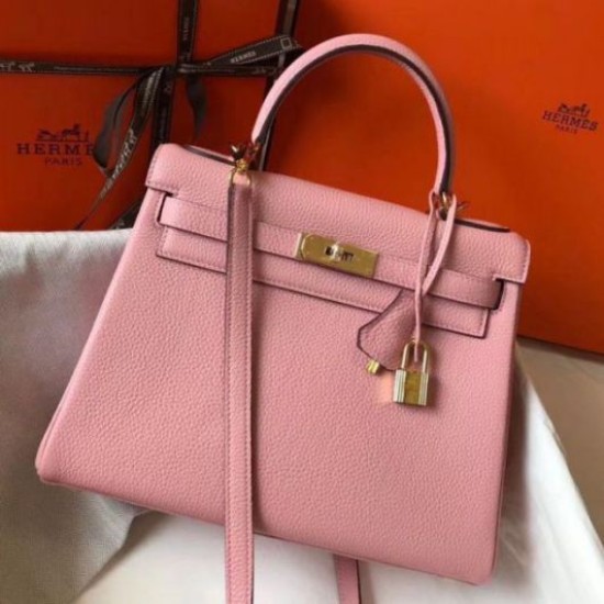 Hermes Kelly 32cm Retourne Borsa Rosa Clemence Replica Replica Perfette Hermes Kelly 32cm Retourne Borsa Rosa Clemence imitazioni