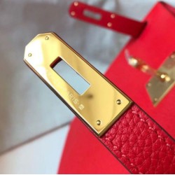 Hermes Kelly 32cm Retourne Borsa Replica Rossa Clemence qualità specchio Replica Perfette Hermes Kelly 32cm Retourne Borsa 1:1 Rossa Clemence imitazioni