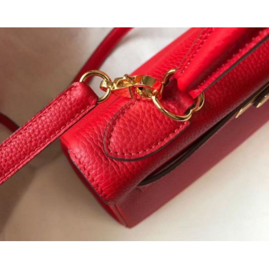 Hermes Kelly 32cm Retourne Borsa Replica Rossa Clemence qualità specchio Replica Perfette Hermes Kelly 32cm Retourne Borsa 1:1 Rossa Clemence imitazioni