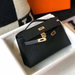 Hermes Kelly Pochette Imitazioni borse griffate Nero Epsom Replica Replica Perfette Hermes Kelly Pochette Imitazioni borse griffate Nero Epsom imitazioni