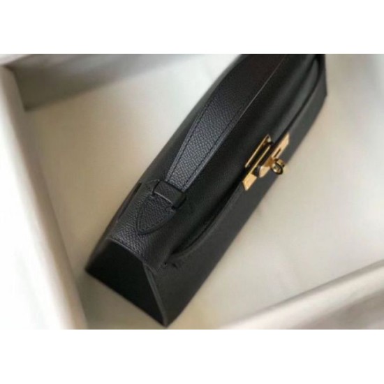 Hermes Kelly Pochette Imitazioni borse griffate Nero Epsom Replica Replica Perfette Hermes Kelly Pochette Imitazioni borse griffate Nero Epsom imitazioni