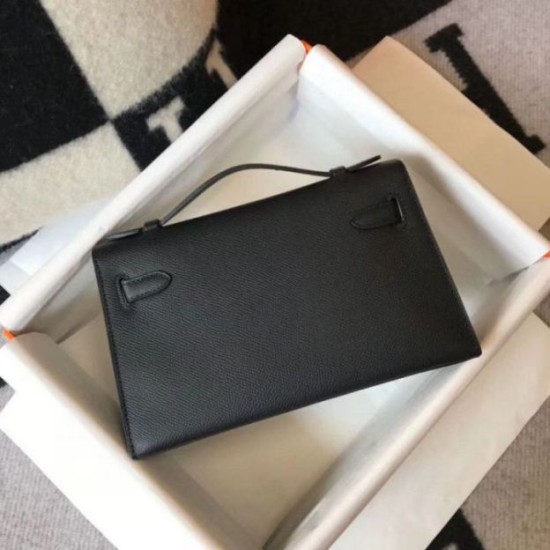 Hermes Kelly Pochette Imitazioni borse griffate Nero Epsom Replica Replica Perfette Hermes Kelly Pochette Imitazioni borse griffate Nero Epsom imitazioni