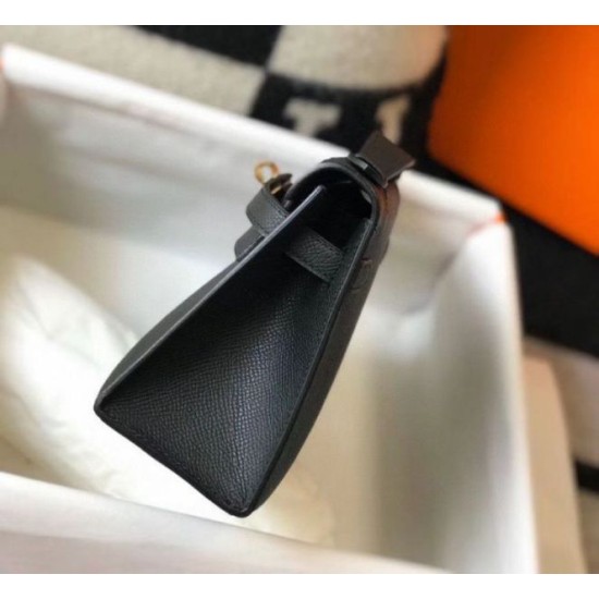 Hermes Kelly Pochette Imitazioni borse griffate Nero Epsom Replica Replica Perfette Hermes Kelly Pochette Imitazioni borse griffate Nero Epsom imitazioni