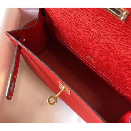 Hermes Kelly Pochette Borsa Rosso Epsom Replica Replica Perfette Hermes Kelly Pochette Borsa Rosso Epsom imitazioni