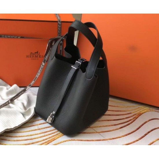 Replica Perfette Hermes Picotin Lock 18/22  Perfetta Nero Clemence imitazioni
