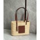 Loewe Piccolo Square Basket Borse Firmate Replica Raffia e vitello marrone qualità specchio Replica Perfette Loewe Piccolo Square Basket Borse Firmate Raffia e vitello marrone imitazioni