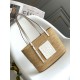 Loewe Piccolo Square Basket Bora Pari replica Raffia e vitello bianca qualità specchio Replica Perfette Loewe Piccolo Square Basket Bora Pari Raffia e vitello bianca imitazioni