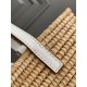 Loewe Piccolo Square Basket Bora Pari replica Raffia e vitello bianca qualità specchio Replica Perfette Loewe Piccolo Square Basket Bora Pari Raffia e vitello bianca imitazioni
