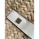 Loewe Piccolo Basket Borse Replica Raffia e vitello bianca qualità specchio Replica Perfette Loewe Piccolo Basket Borse Raffia e vitello bianca imitazioni