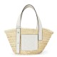 Loewe Piccolo Basket Borse Replica Raffia e vitello bianca qualità specchio Replica Perfette Loewe Piccolo Basket Borse Raffia e vitello bianca imitazioni
