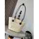 Replica Perfette Loewe Piccolo Anagram Basket Imitazioni borse griffate Iraca Palm e Vitello Nero imitazioni