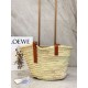 Loewe Medium Basket Bora Pari replica Raffia e vitello marrone qualità specchio Replica Perfette Loewe Medium Basket Bora Pari Raffia e vitello marrone imitazioni