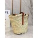 Loewe Medium Basket Bora Pari replica Raffia e vitello marrone qualità specchio Replica Perfette Loewe Medium Basket Bora Pari Raffia e vitello marrone imitazioni