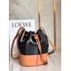 Loewe Piccolo Balloon Bucket Borse Replica Nero/Tan vitello qualità specchio Replica Perfette Loewe Piccolo Balloon Bucket Borse Nero/Tan vitello imitazioni
