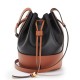 Loewe Piccolo Balloon Bucket Borse Replica Nero/Tan vitello qualità specchio Replica Perfette Loewe Piccolo Balloon Bucket Borse Nero/Tan vitello imitazioni