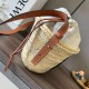 Loewe Drawstring Bucket Borse Firmate Replica Foglia di palma e vitello marrone qualità specchio Replica Perfette Loewe Drawstring Bucket Borse Firmate Foglia di palma e vitello marrone imitazioni