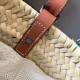 Loewe Drawstring Bucket Borse Firmate Replica Foglia di palma e vitello marrone qualità specchio Replica Perfette Loewe Drawstring Bucket Borse Firmate Foglia di palma e vitello marrone imitazioni