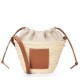 Loewe Drawstring Bucket Borse Firmate Replica Foglia di palma e vitello marrone qualità specchio Replica Perfette Loewe Drawstring Bucket Borse Firmate Foglia di palma e vitello marrone imitazioni