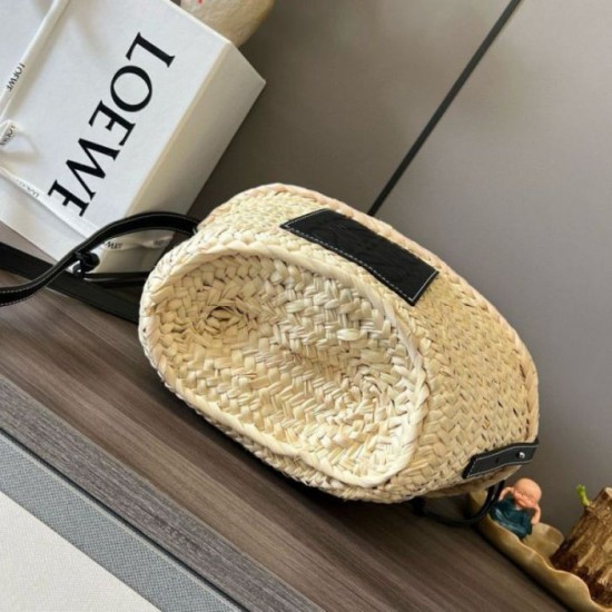 Loewe Drawstring Bucket Borse Imitazioni Palm Leaf e vitello nera Replica Replica Perfette Loewe Drawstring Bucket Borse Imitazioni Palm Leaf e vitello nera imitazioni