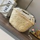Loewe Drawstring Bucket Borsa Palm Leaf e vitello bianca Replica Replica Perfette Loewe Drawstring Bucket Borsa Palm Leaf e vitello bianca imitazioni