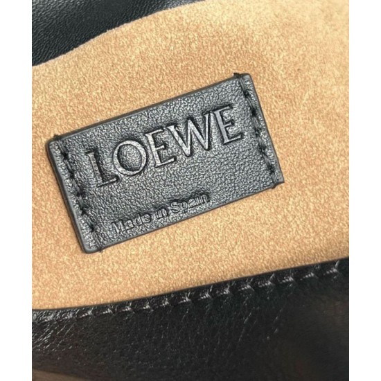 Loewe Mini Flamenco Clutch Borse Firmate Replica Nero Nappa Vitello qualità specchio Replica Perfette Loewe Mini Flamenco Clutch Borse Firmate Nero Nappa Vitello imitazioni