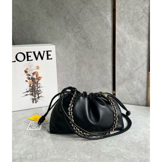 Loewe Flamenco Purse Nero Nappa Agnello Replica Replica Perfette Loewe Flamenco Purse Nero Nappa Agnello imitazioni