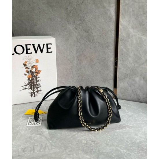 Loewe Flamenco Purse Nero Nappa Agnello Replica Replica Perfette Loewe Flamenco Purse Nero Nappa Agnello imitazioni