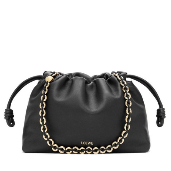 Loewe Flamenco Purse Nero Nappa Agnello Replica Replica Perfette Loewe Flamenco Purse Nero Nappa Agnello imitazioni