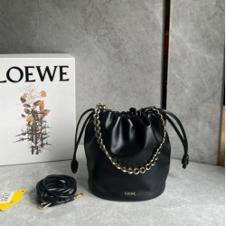 Loewe Flamenco Purse Bucket Borsa Nero Nappa Agnello Replica Replica Perfette Loewe Flamenco Purse Bucket Borsa Nero Nappa Agnello imitazioni