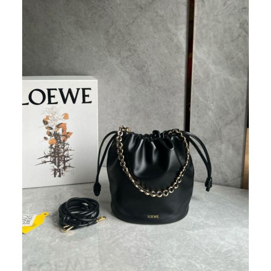 Loewe Flamenco Purse Bucket Borsa Nero Nappa Agnello Replica Replica Perfette Loewe Flamenco Purse Bucket Borsa Nero Nappa Agnello imitazioni