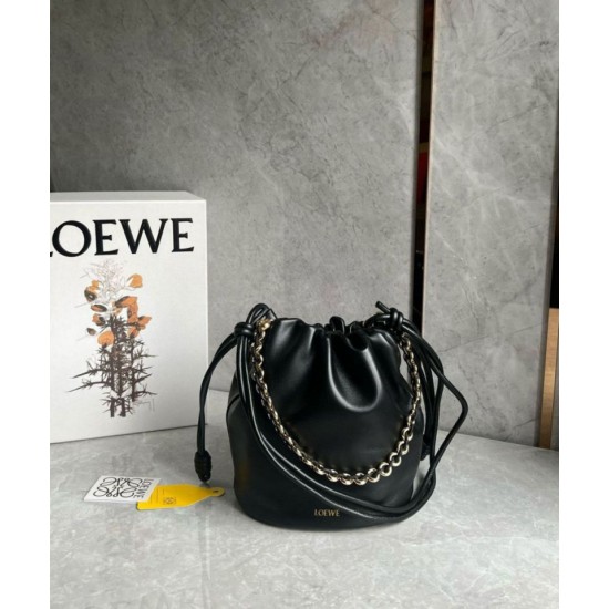 Loewe Flamenco Purse Bucket Borsa Nero Nappa Agnello Replica Replica Perfette Loewe Flamenco Purse Bucket Borsa Nero Nappa Agnello imitazioni