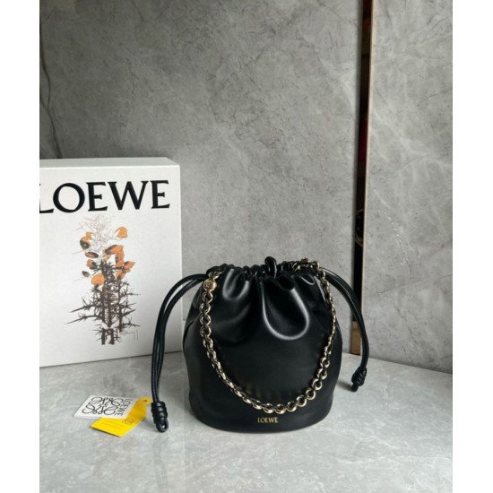 Loewe Flamenco Purse Bucket Borsa Nero Nappa Agnello Replica Replica Perfette Loewe Flamenco Purse Bucket Borsa Nero Nappa Agnello imitazioni