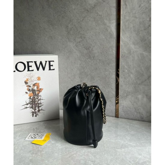 Loewe Flamenco Purse Bucket Borsa Nero Nappa Agnello Replica Replica Perfette Loewe Flamenco Purse Bucket Borsa Nero Nappa Agnello imitazioni