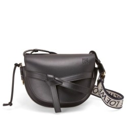 Replica Perfette Borsa Gate piccola Loewe vitello nera e jacquard imitazioni