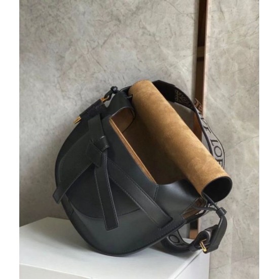 Borsa Gate piccola Loewe vitello nera e jacquard Replica Replica Perfette Borsa Gate piccola Loewe vitello nera e jacquard imitazioni