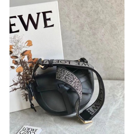 Loewe Mini Gate Dual Borsa Nero vitello Replica Replica Perfette Loewe Mini Gate Dual Borsa Nero vitello imitazioni