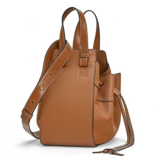 Loewe Mini Hammock Drawstring Borse Firmate Replica Brown qualità specchio Replica Perfette Loewe Mini Hammock Drawstring Borse Firmate Brown imitazioni