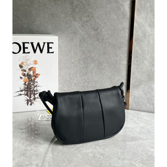 Loewe Paseo Satchel Borse Replica Nero Nappa qualità specchio Replica Perfette Loewe Paseo Satchel Borse Nero Nappa imitazioni