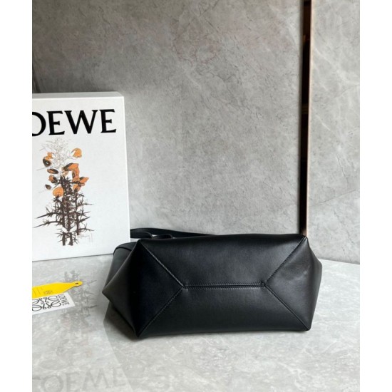 Loewe Puzzle Medium Fold Tote replica Nero Vitello qualità specchio Replica Perfette Loewe Puzzle Medium Fold Tote Nero Vitello imitazioni