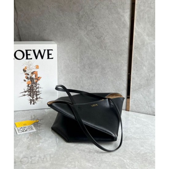 Loewe Puzzle Medium Fold Tote replica Nero Vitello qualità specchio Replica Perfette Loewe Puzzle Medium Fold Tote Nero Vitello imitazioni