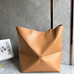 Replica Perfette Loewe Grande Puzzle Fold Tote Imitazioni borse griffate Tan Calfskin imitazioni