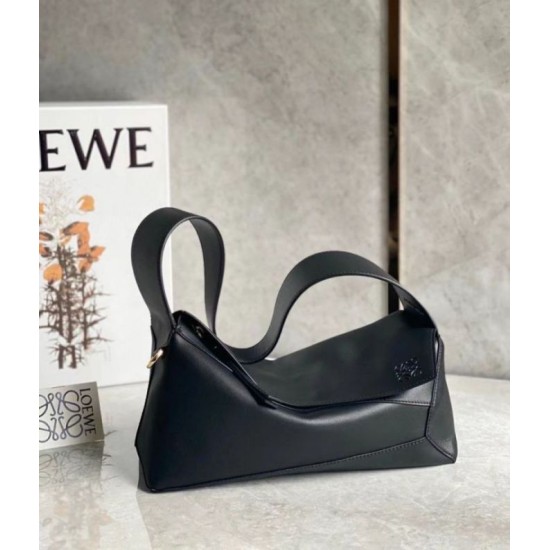 Replica Perfette Loewe Puzzle Hobo Borse  Nero Nappa Calfskin imitazioni