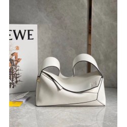 Borse Hobo Puzzle Loewe vitello nappa bianca
