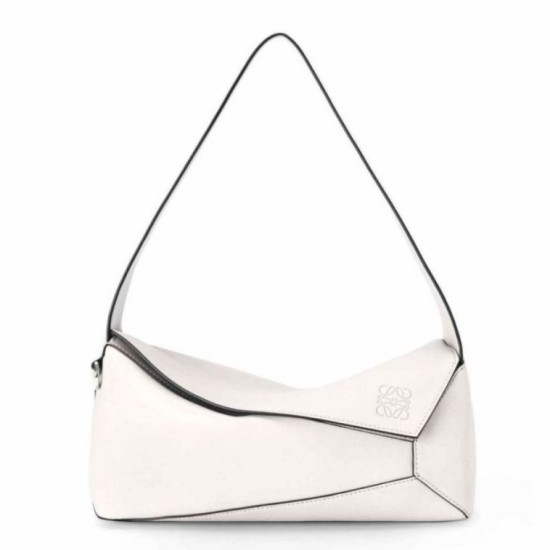 Borse Replica Hobo Puzzle Loewe vitello nappa bianca qualità specchio Replica Perfette Borse Hobo Puzzle Loewe vitello nappa bianca imitazioni