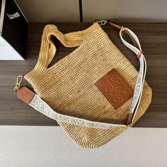 Loewe Slit Tote replica Raffia e Vitello qualità specchio Replica Perfette Loewe Slit Tote Raffia e Vitello imitazioni