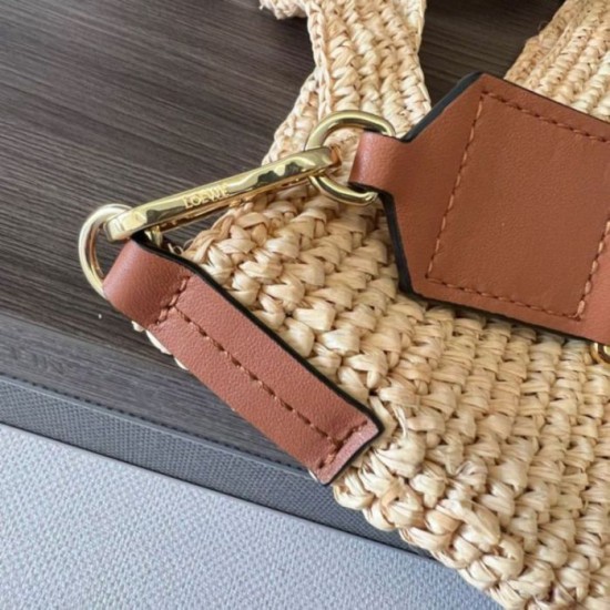 Loewe Slit Tote replica Raffia e Vitello qualità specchio Replica Perfette Loewe Slit Tote Raffia e Vitello imitazioni