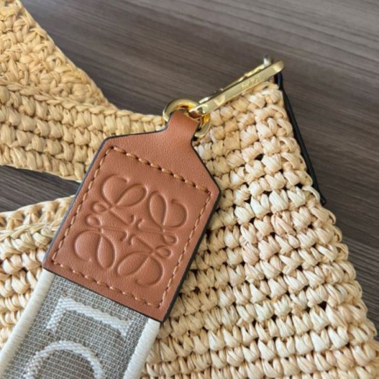 Loewe Slit Tote replica Raffia e Vitello qualità specchio Replica Perfette Loewe Slit Tote Raffia e Vitello imitazioni
