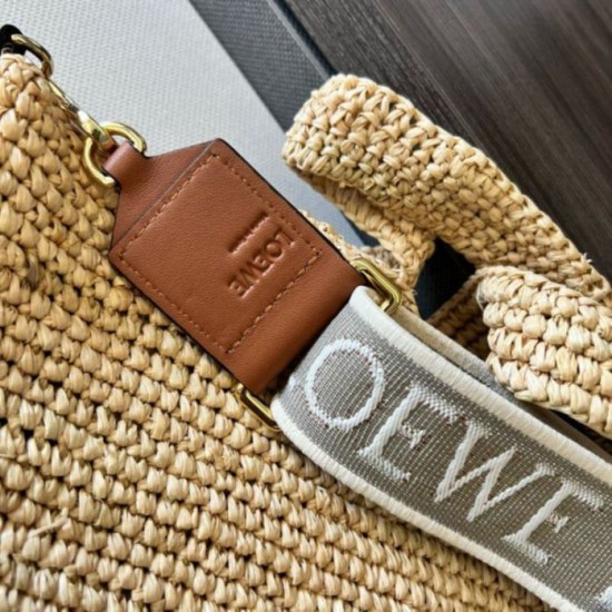 Loewe Slit Tote replica Raffia e Vitello qualità specchio Replica Perfette Loewe Slit Tote Raffia e Vitello imitazioni